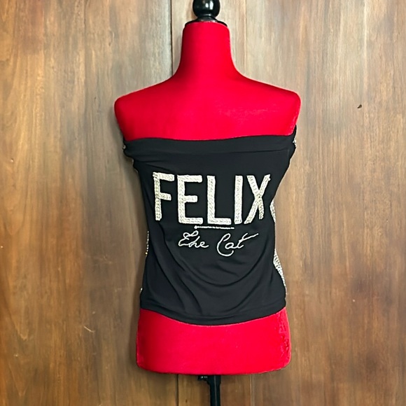 Vintage Felix the Cat Sequined Strapless Top/Skirt M - Picture 4 of 10